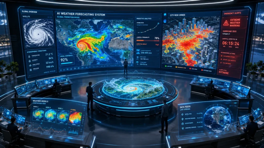 Heat wave forecasting AI predicting urban temperature risk zones