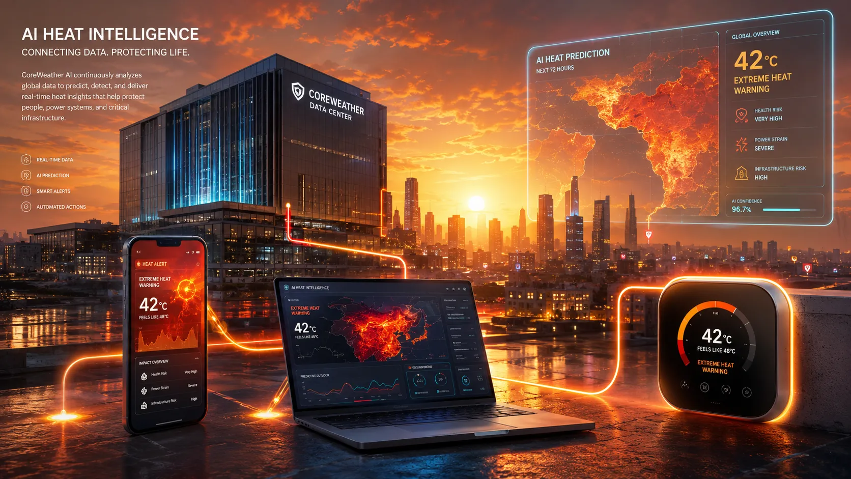 Heat wave technology impact on data centers, phones, and smart cooling systems
