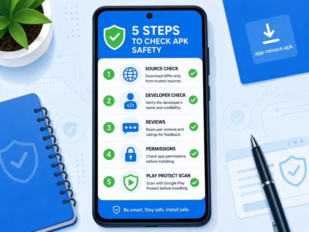 Android app permissions checklist for APK safety before installing games
