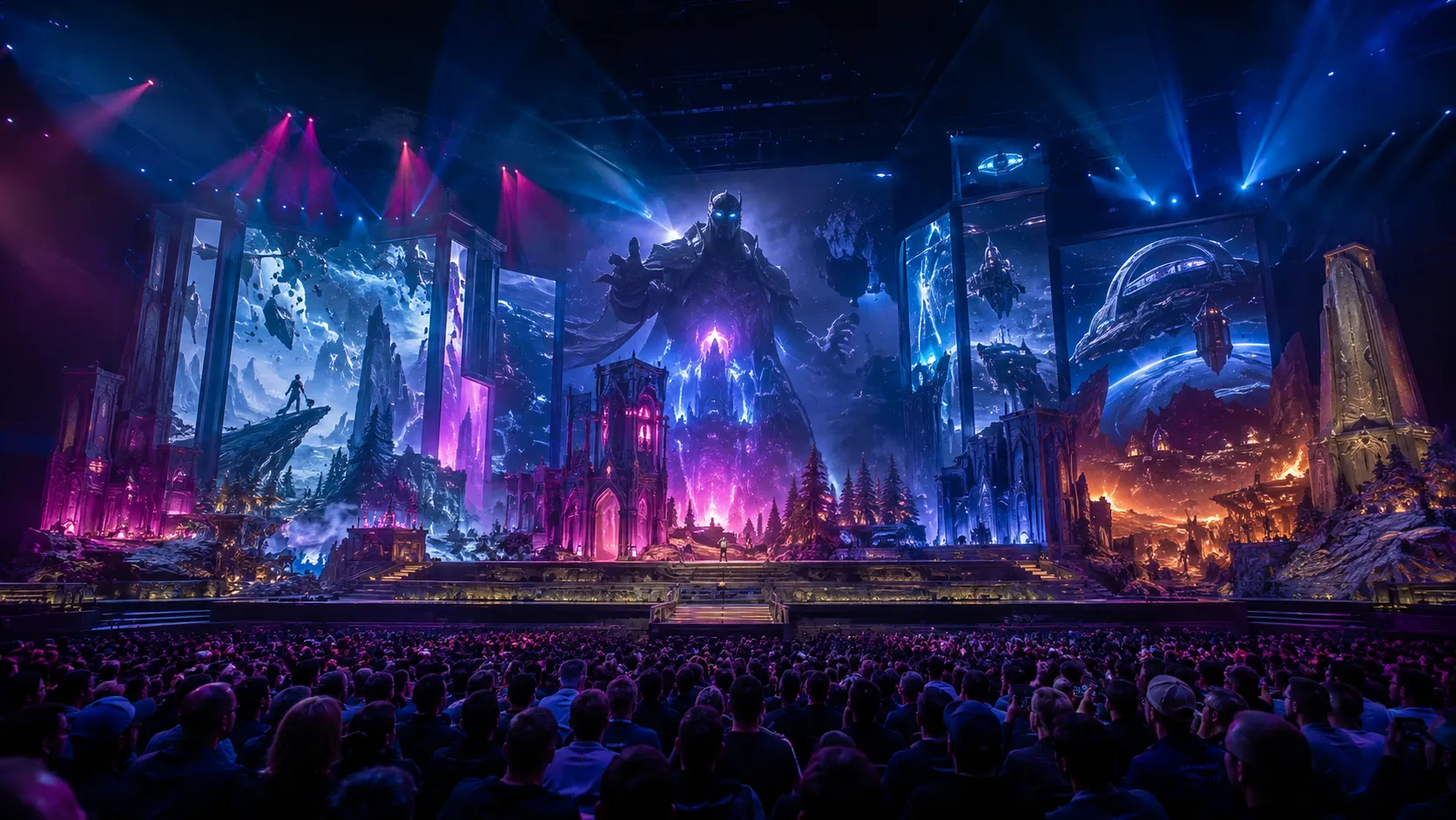 Gamescom 2026 announcements visual featuring major fantasy, sci-fi and action game reveals