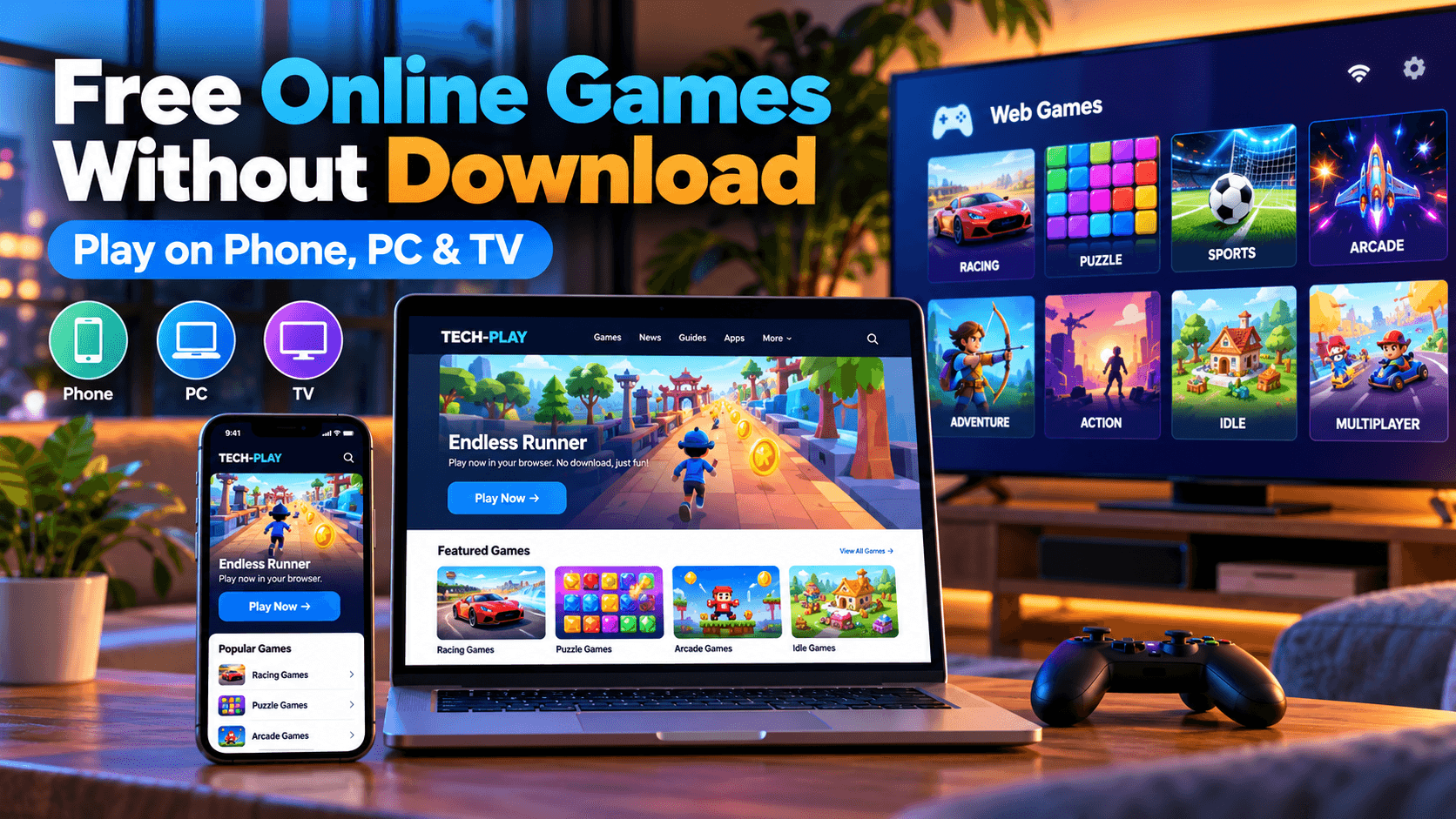 Free online games without download on phone, PC and Smart TV